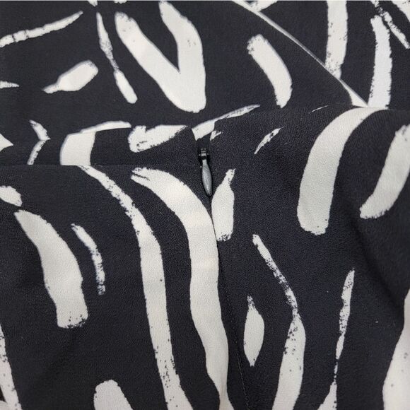 Nine West Side Ruched Midi Skirt Zebra Print Side Zipper Pencil Unlined Size XL - Picture 3 of 7
